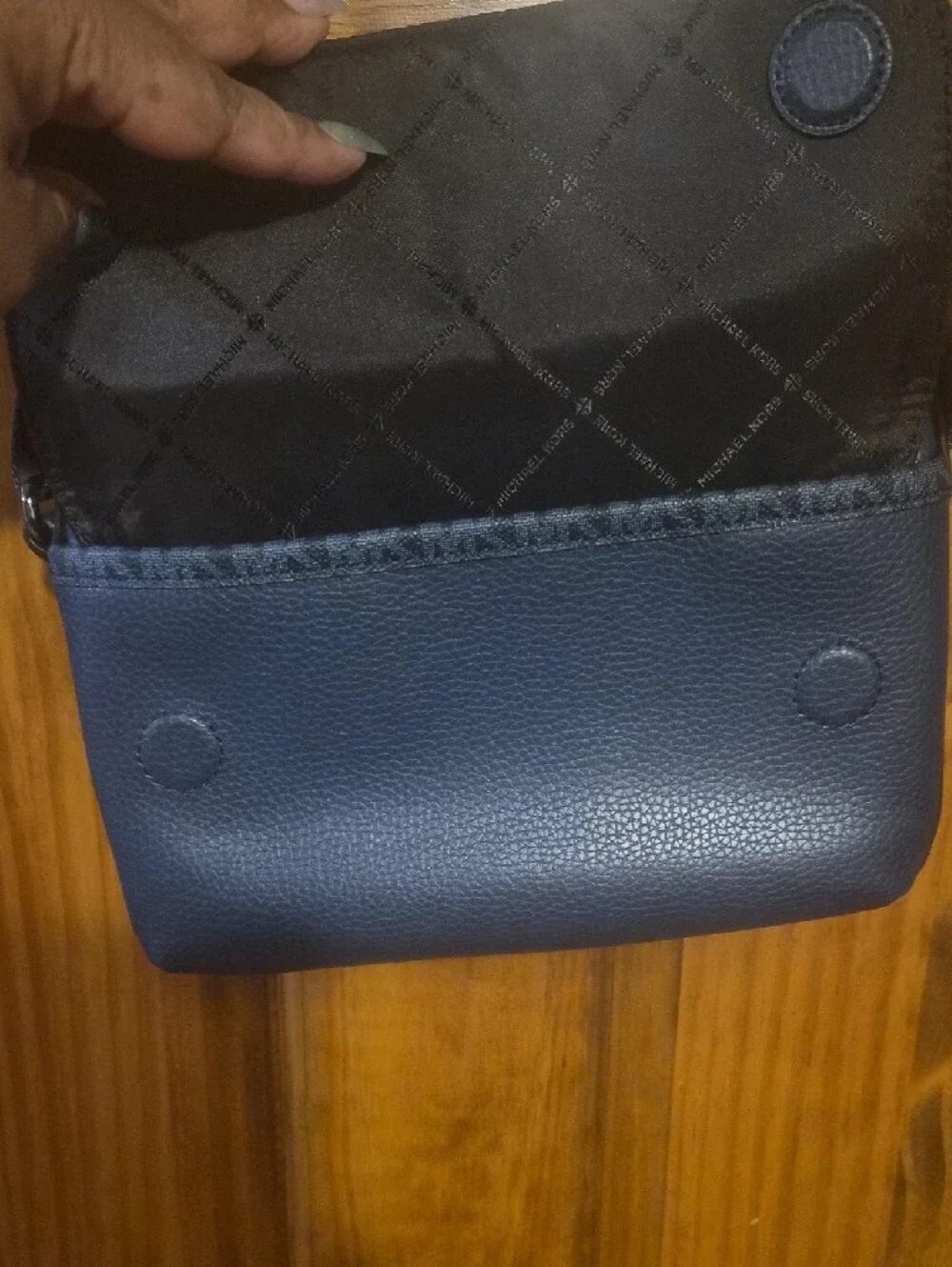 Michael Kors Navy Leather Messenger Crossbody - Picture 3 of 7